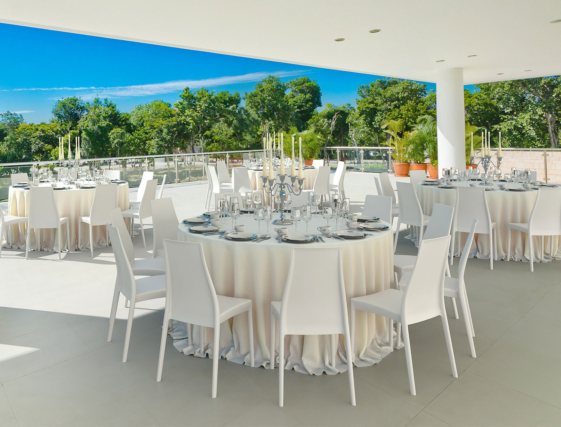 Aranżacja - Krzesło bankietowe proste Miranda White - aranżacja eventowa