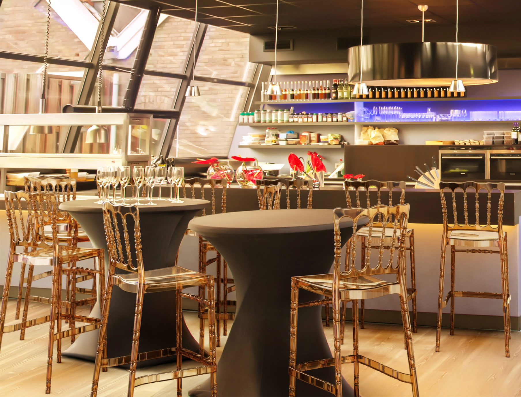 Aranżacja - Hoker barowy przezroczysty Oper Bar 75