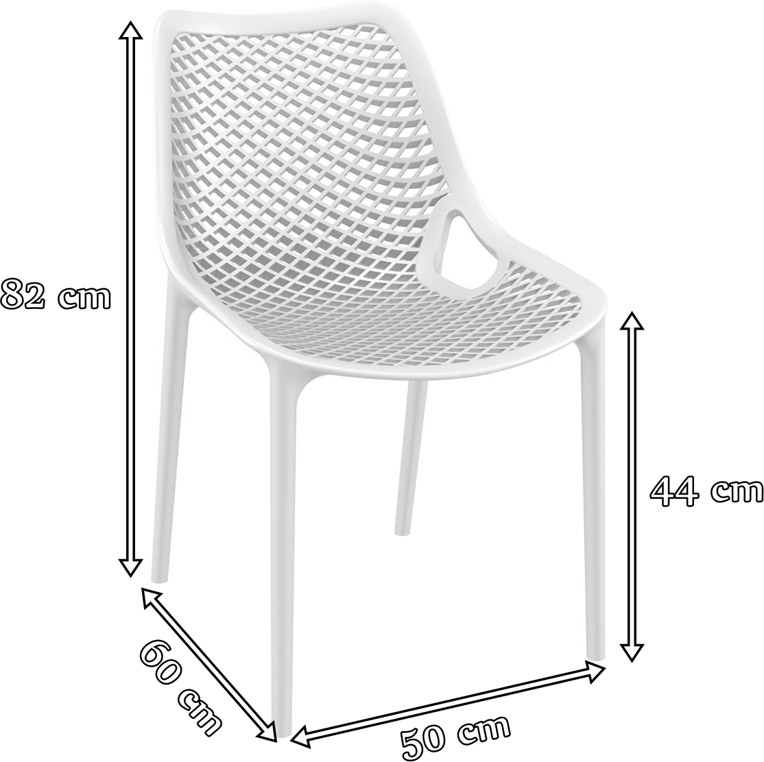 Krzesło Siesta Air - wymiary