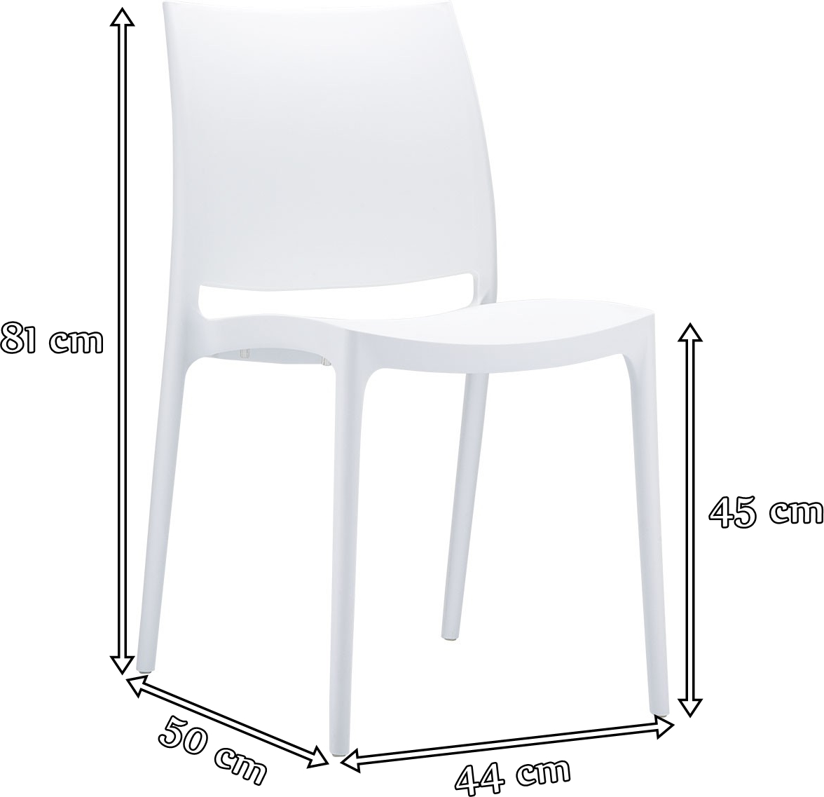 Krzesło Maya Siesta - wymiary