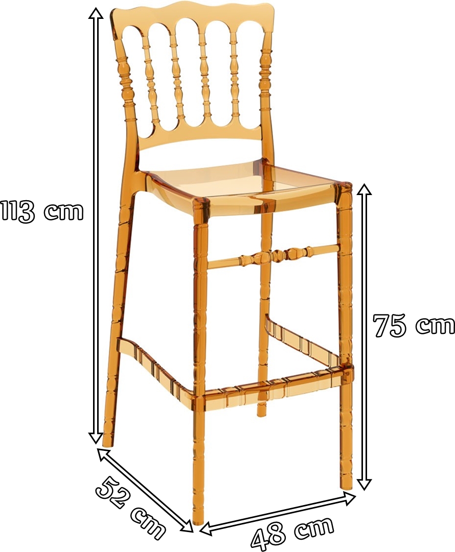 Hoker barowy przezroczysty Oper Bar 75 - wymiary