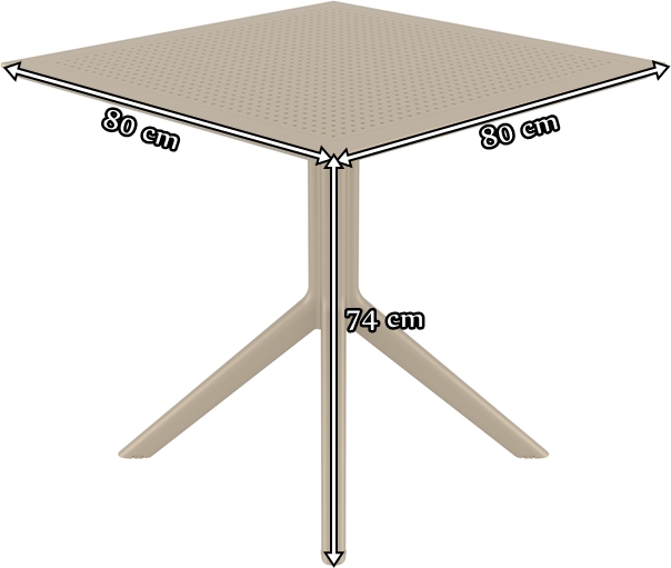 Mila Yellow wytrzymałe krzesło plastikowe - wymiary