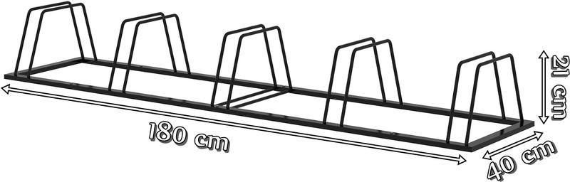 Stojak trapezowy na rowery 5 stanowisk - wymiary