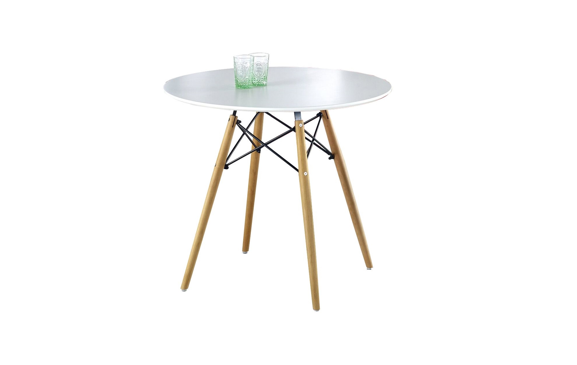 Okrągły stolik na drewnianych nogach Prometheus 80cm