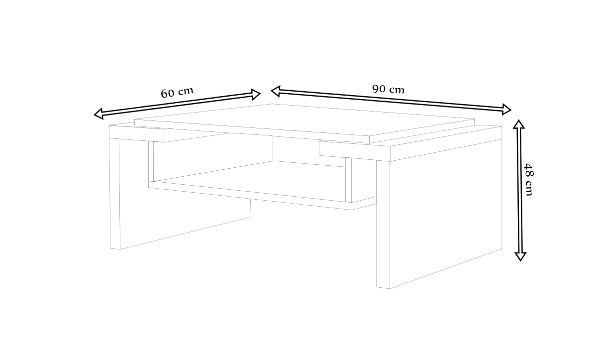 Stolik kawowy dafni wymiary dąb craft złoty