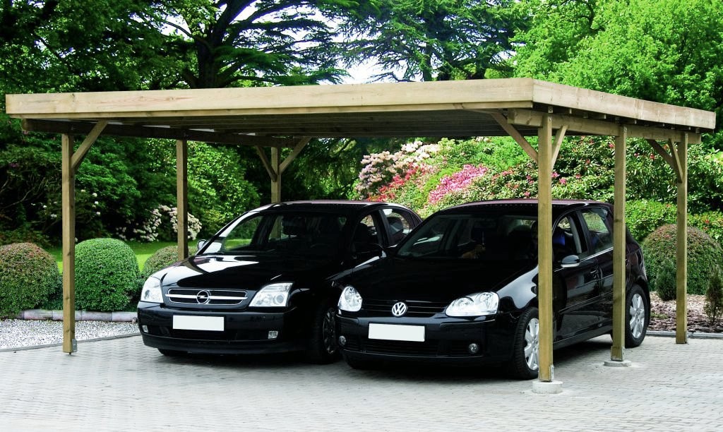 Garaż dwustanowiskowy drewniany