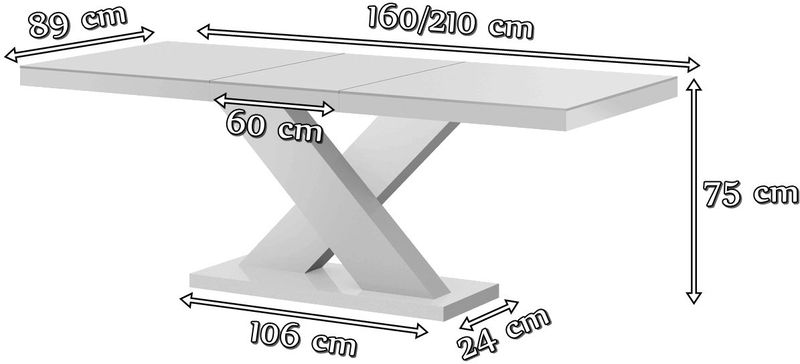 Wymiary stołu Xenon