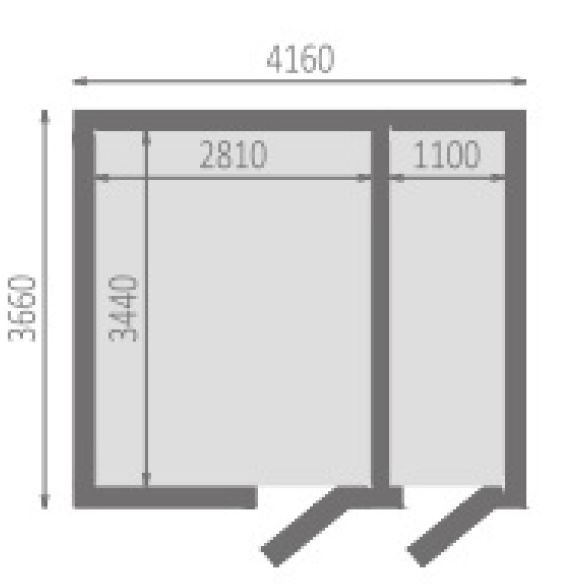 Drewniany domek letniskowy na działkę Zawilec 416x366