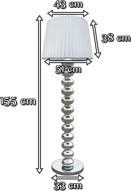 Lampa Deco Floor Zuma-Line Biała - wymiary