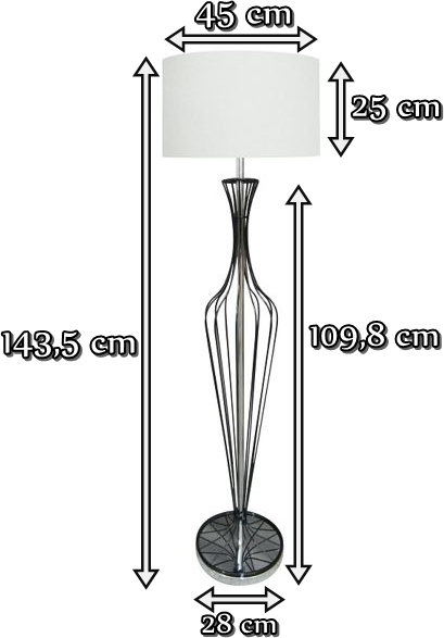 Lampa Hugo biała - wymiary