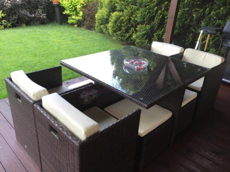 Meble na taras technorattan CUBIOSO Brown & Ecru