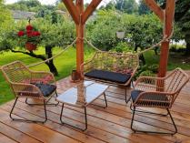 Zestaw ogrodowy rattanowy rope ze stolikiem Torgiano Set brązowy