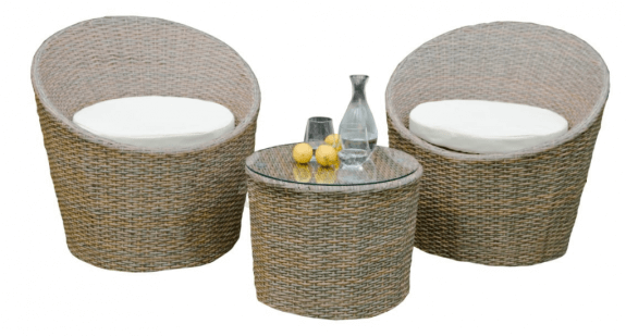 Zestaw ogrodowy 2+1 z technorattanu MODICO Brown Melange