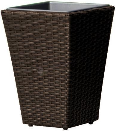 Doniczka technorattanowa 30 cm brązowa