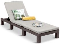 Leżak ogrodowy z poduszką brązowy