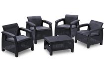 Zestaw tarasowy Corfu Quattro Curver grafitowy