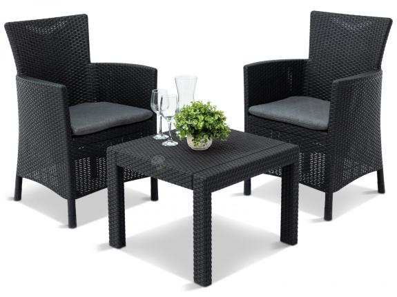 Grafitowy zestaw balkonowy