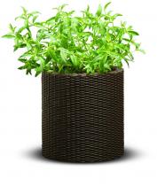 Cylindryczna doniczka Keter - Small Planter (S - 7L) - Brązowa