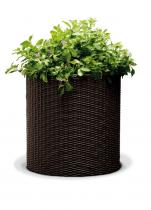 Cylindryczna doniczka Keter - Medium Planter (M - 18L) - Brązowa