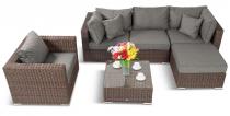 Nowoczesne meble z technorattanu LIGURITO VI Brown Elite & Grey