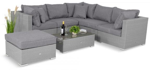 Modułowe ciemnoszare meble na taras premium Nilamito IX Grey & Grey