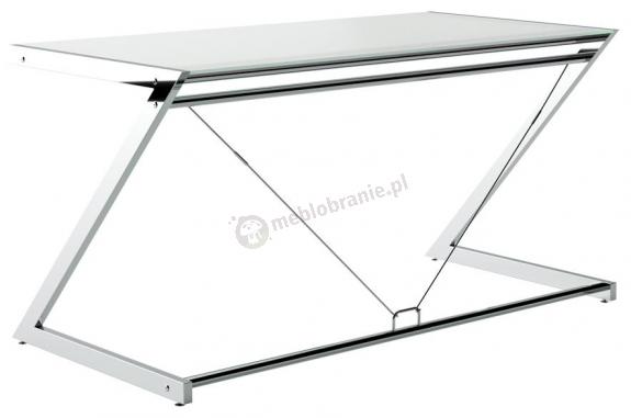 Białe nowoczesne biurko ze szklanym blatem 152x76cm Z-Line chrome