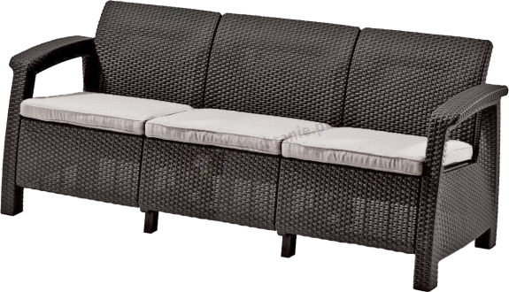 Sofa 3 osobowa Corfu Love Seat Max - brązowa