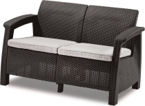 Sofa ogrodowa Corfu Love Seat - brązowa kanapa ogrodowa