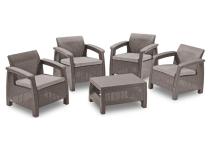 Zestaw tarasowy Corfu Quattro Curver cappuccino