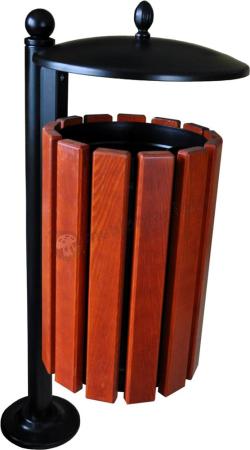 Drewniany kosz na śmieci z daszkiem BAROK II