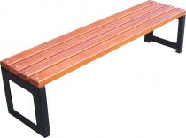 Nowoczesna ławka stalowa z drewnianym siedziskiem STADIO I
