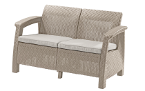 Corfu Sofa Love Seat na taras ogrodowa cappuccino