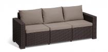 California brązowa sofa 3 osobowa na taras 199cm