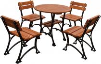 Stół do restauracji z krzesłami Restor 80cm - meble żeliwne