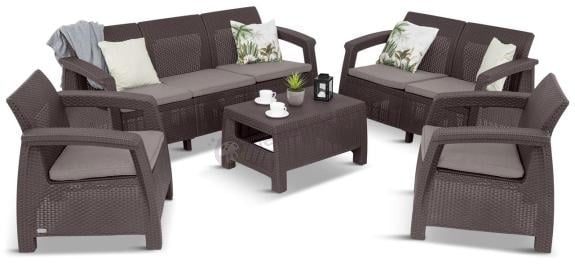 Meble ogrodowe Corfu Set Triple Max 3 Brązowy