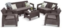 Meble ogrodowe Corfu Set Triple Max 3 Brązowy