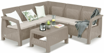 Curver Corfu Relax Set cappuccino narożnik tarasowy