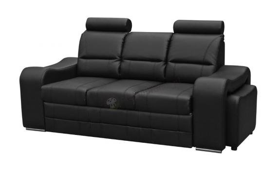 Sofa rozkładana z funkcją spania Wenus ekoskóra + 2 pufy Sahara 16