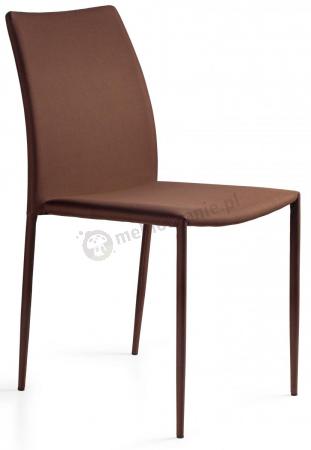 Krzesło sztaplowane Design Unique brąz - krzesło tapicerowane nowoczesne