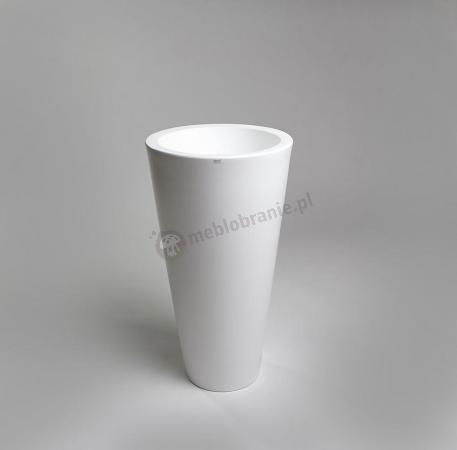 Biała donica tarasowa Della - 75cm - krystaliczna biel