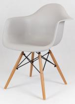 KR012F Mondi designerskie krzesło jasno szary drewniane nogi