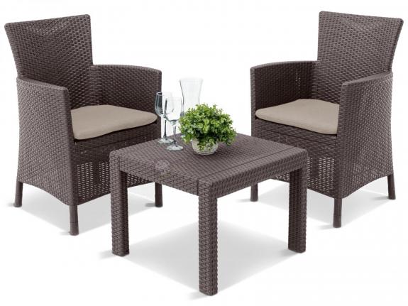 Brązowe meble na mały balkon Rosario Balcony Set