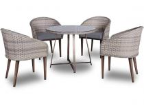 Elegancki zestaw obiadowy z technorattanu Contito Set Melange Tortora & Grey