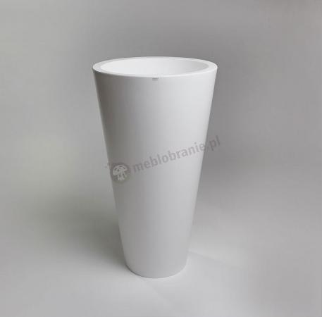 Wysoka donica biała Della - 90cm - krystaliczna biel
