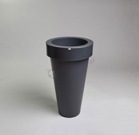 Czarna donica tarasowa Pons - 75cm - stylowy antracyt