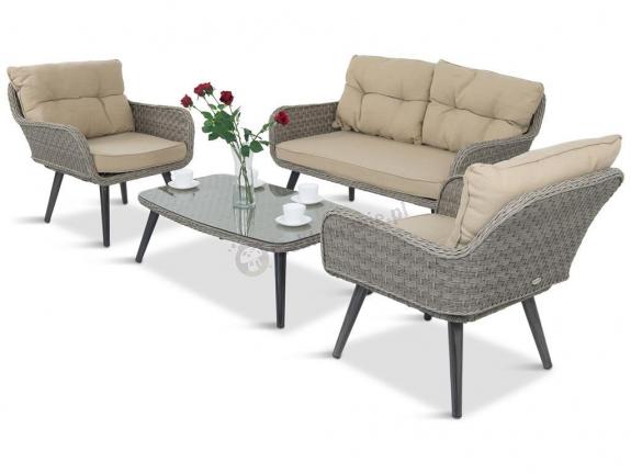 Luksusowe meble ogrodowe technorattan ASTURITO Melange Grigio & Beige
