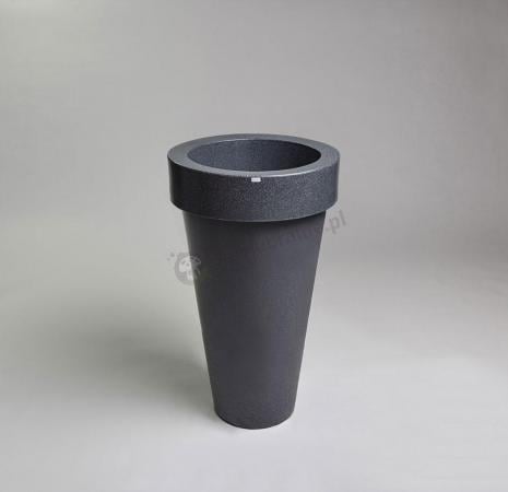 Ciemna donica na taras Pons - 75cm - ciemny marmurek
