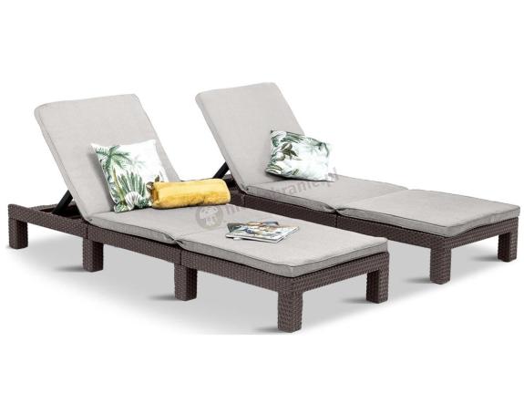 OUTLET - Komplet leżaków hotelowych brązowych Daytona Deluxe