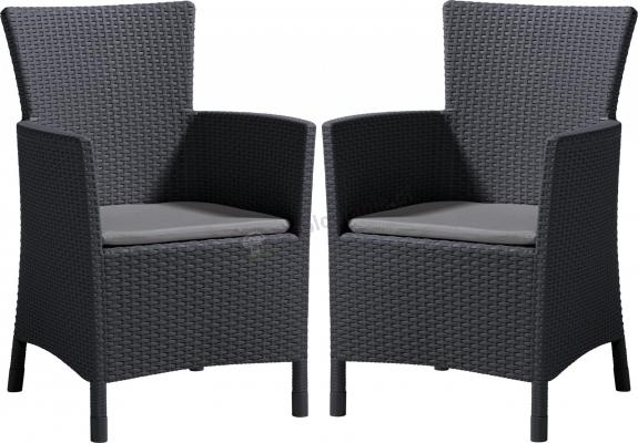 2x Fotel Rattan Style Iowa Grafitowy