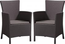 2x Fotel Rattan Style Iowa - brązowy